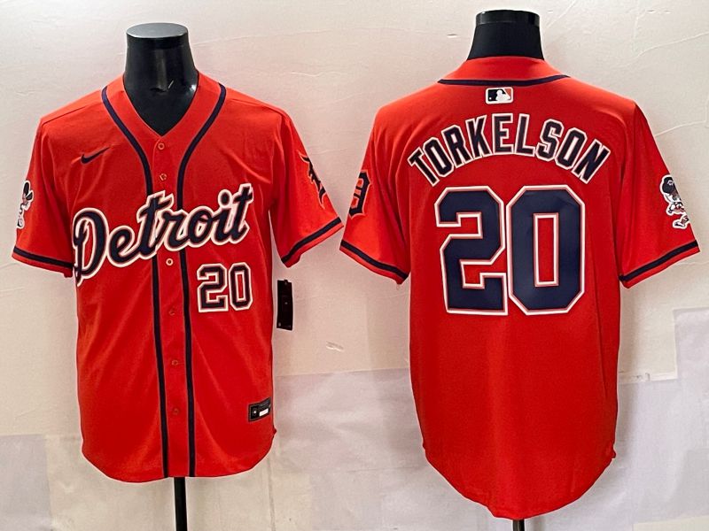Men 2025 Detroit Tigers #20 Torkelson Orange Nike MLB Jersey style 04->detroit tigers->MLB Jersey